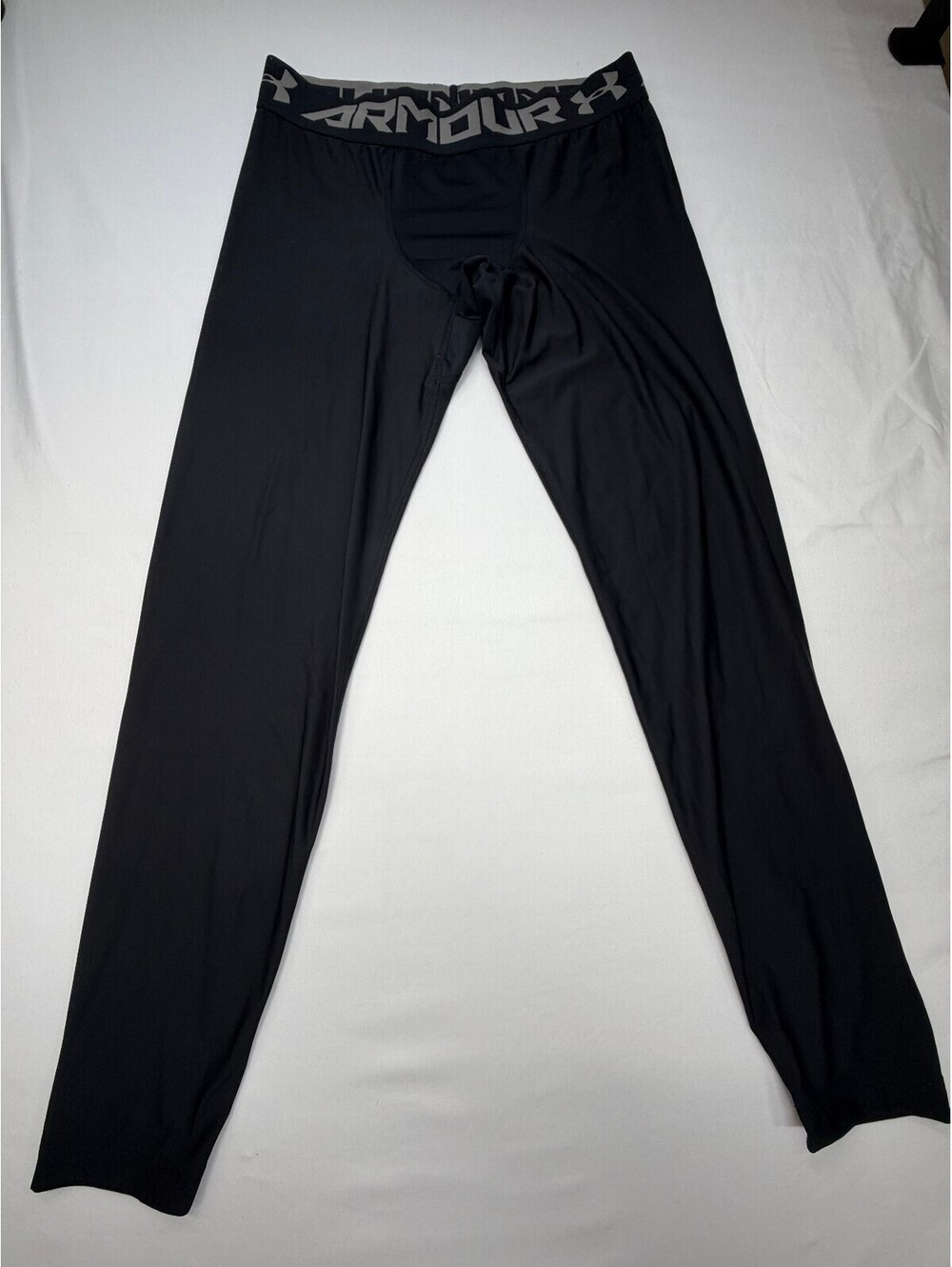 Under Armour Men's Compression Leggings Wide Elastic Logo Waistband Size M Black